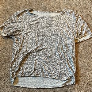 American eagle cheetah print ruffled tight shirt